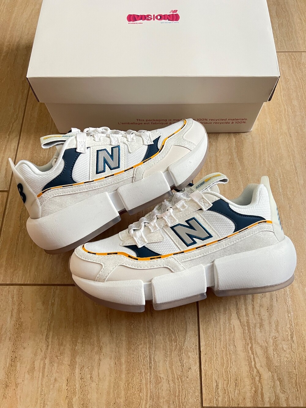Size 8.5 - Jaden Smith x New Balance Vision Racer White Navy (New With Box)